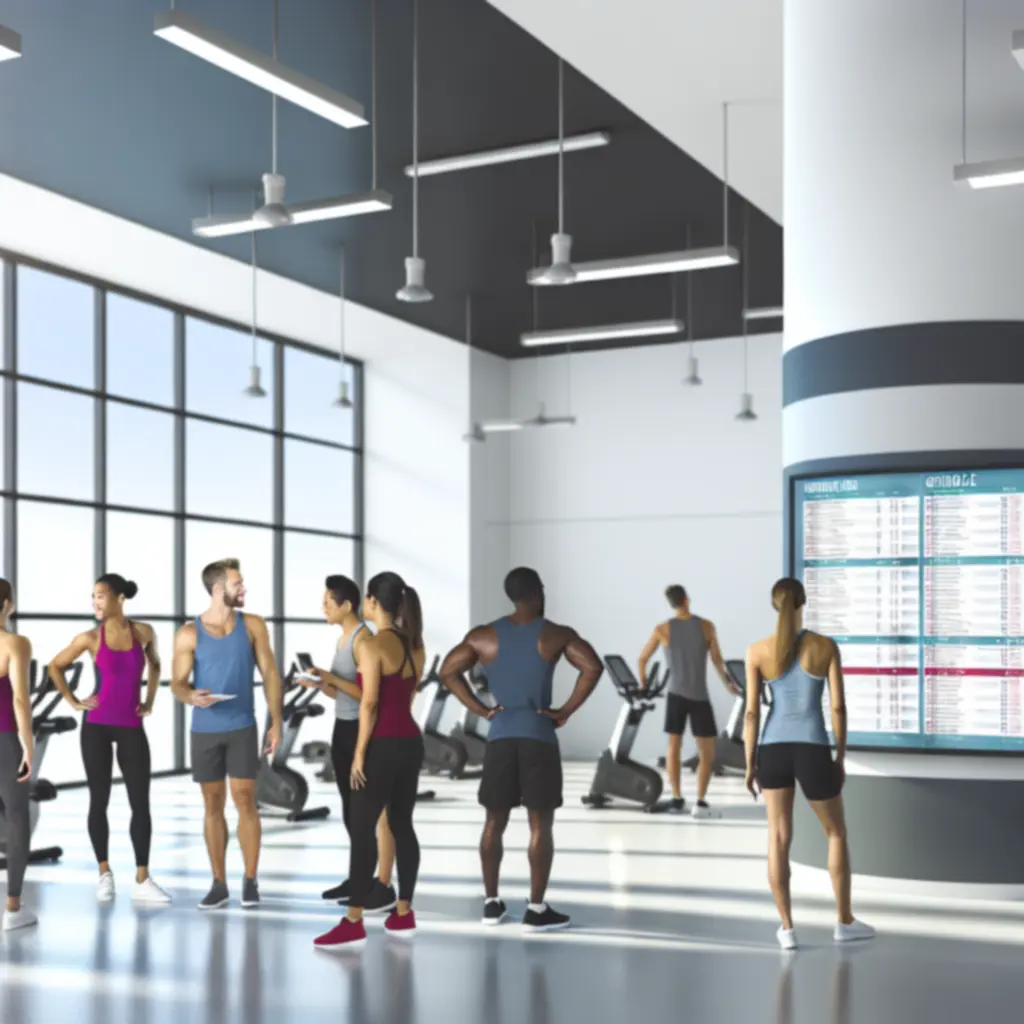 Modern FitZoone edzőterem stúdió, ahol a heti órarend szerint zajlanak a csoportos edzések