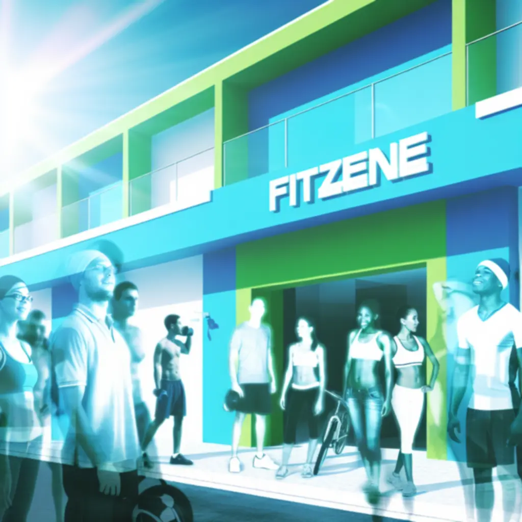 A FitZoone modern edzőterem külső látványa esti megvilágításban